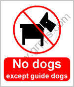 0703A NO DOGS (except guide dogs)