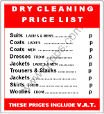 0779 DRY CLEANING PRICE LIST