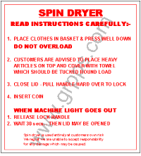 1028 SPIN DRYER INSTRUCTIONS