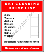 1254 DRY CLEANING PRICE LIST